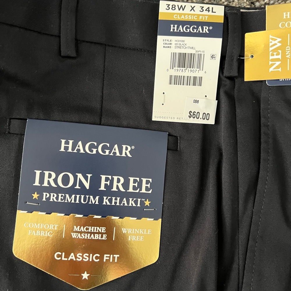 Haggar Classic Fit Iron Free Pants - Black